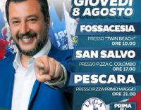 Salvini torna in Abruzzo: farà il bagno a Fossacesia e pranzerà sul trabocco dell’assessore