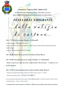 Programma festa Emigrante Altino