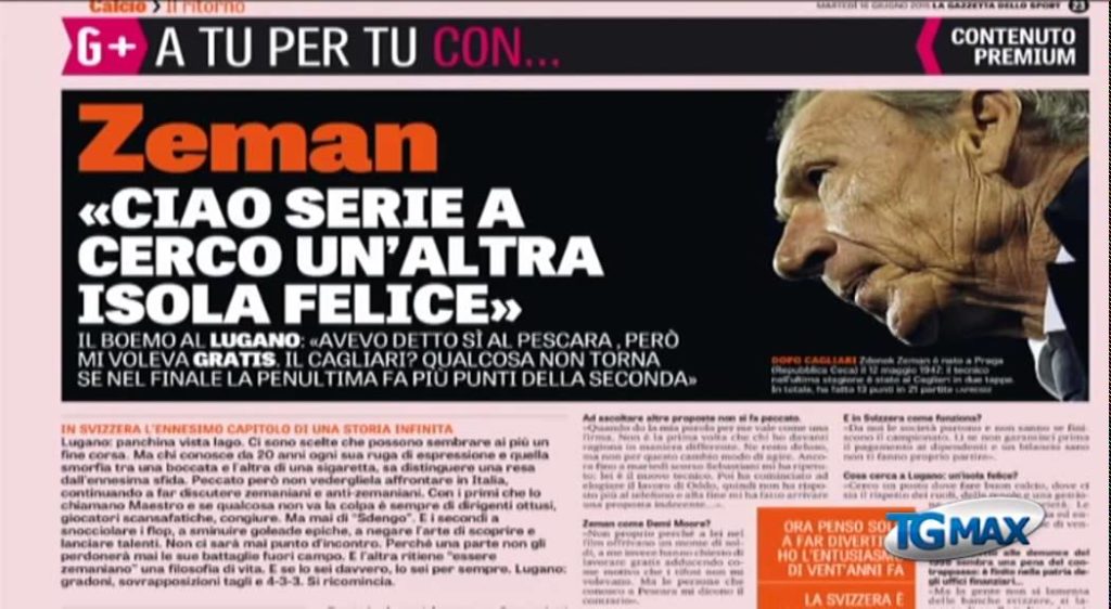Pescara-Zeman, la fine di un amore