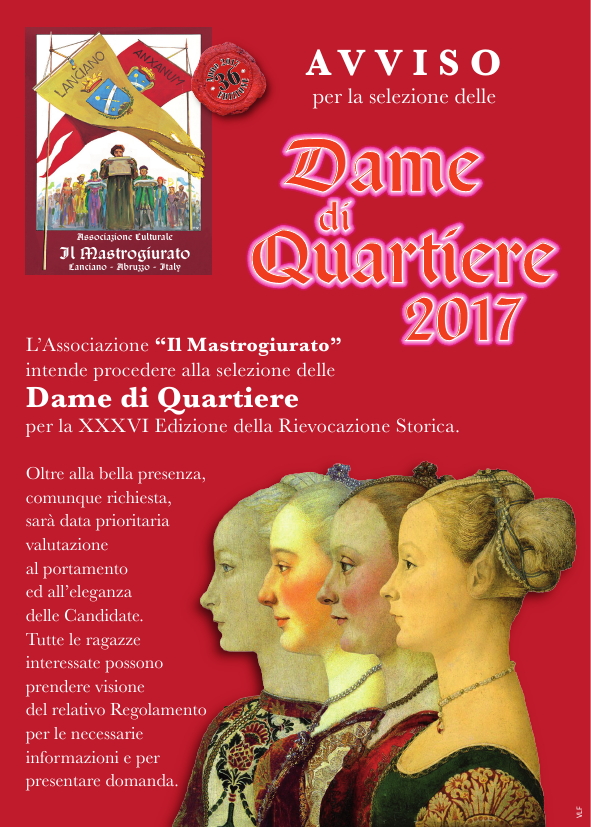Mastrogiurato, nuovo bando per la dama di quartiere