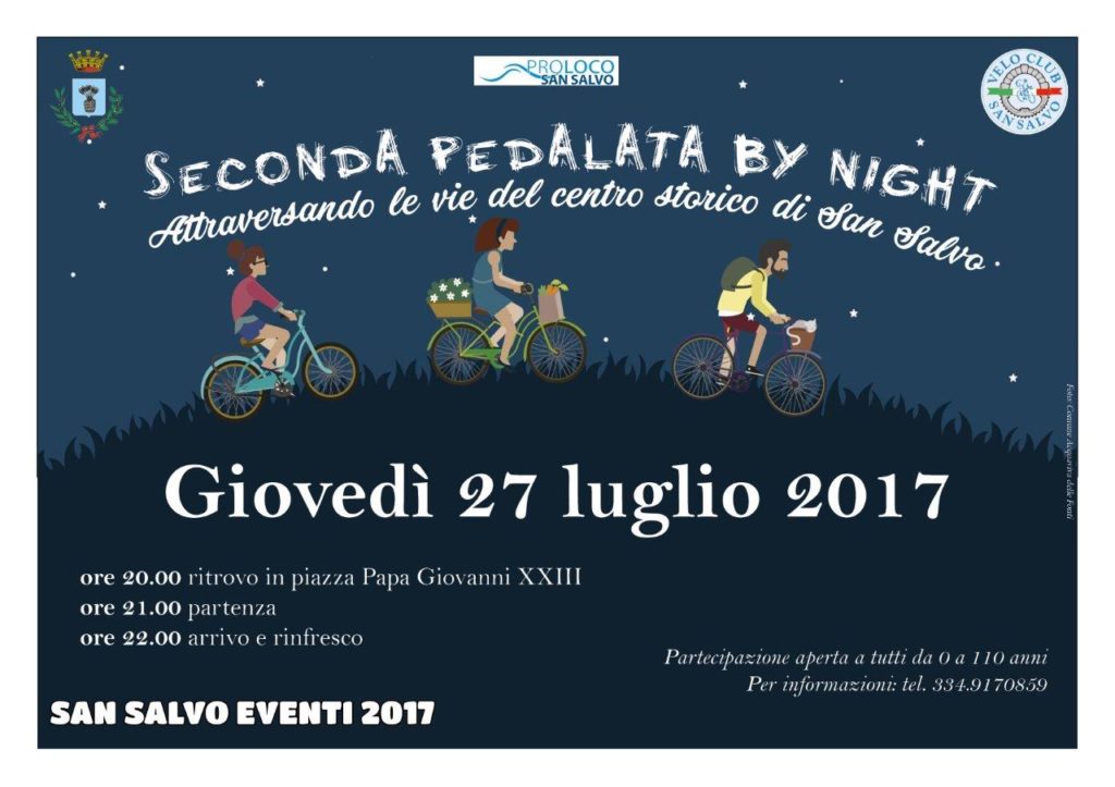 Pedalata notturna a San Salvo attraversando le strade del centro storico