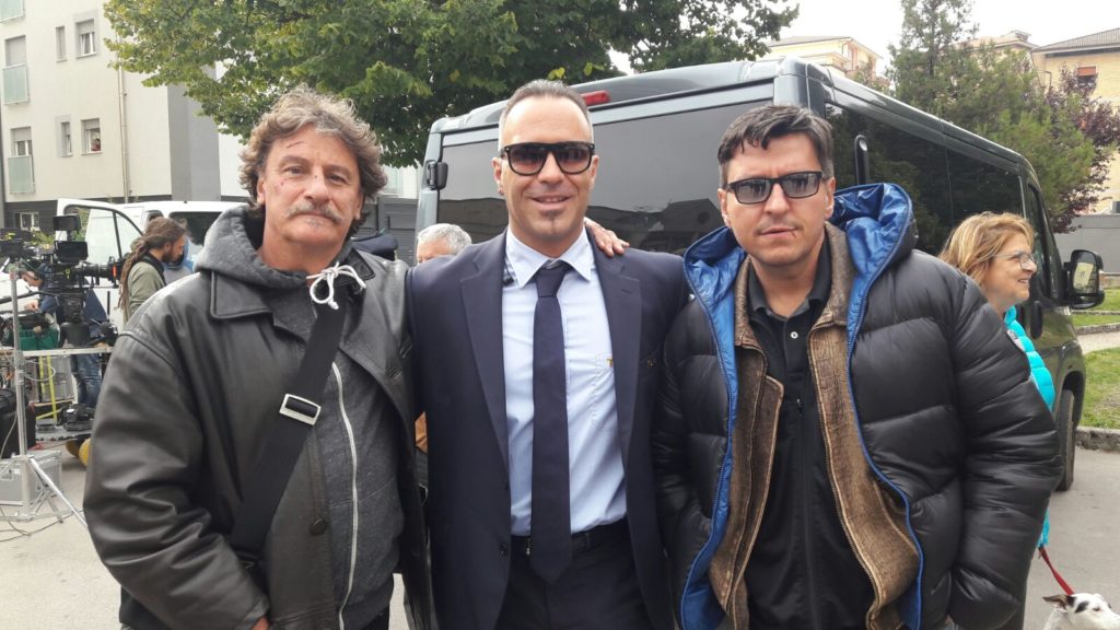 Giorgio Tirabassi in Abruzzo per girare scene del suo film Il grande salto