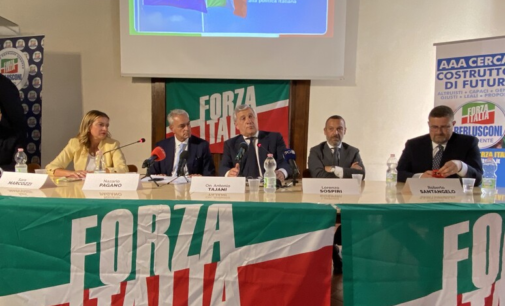 Sara Marcozzi e Roberto Santangelo accolti in Forza Italia dal vice premier Tajani