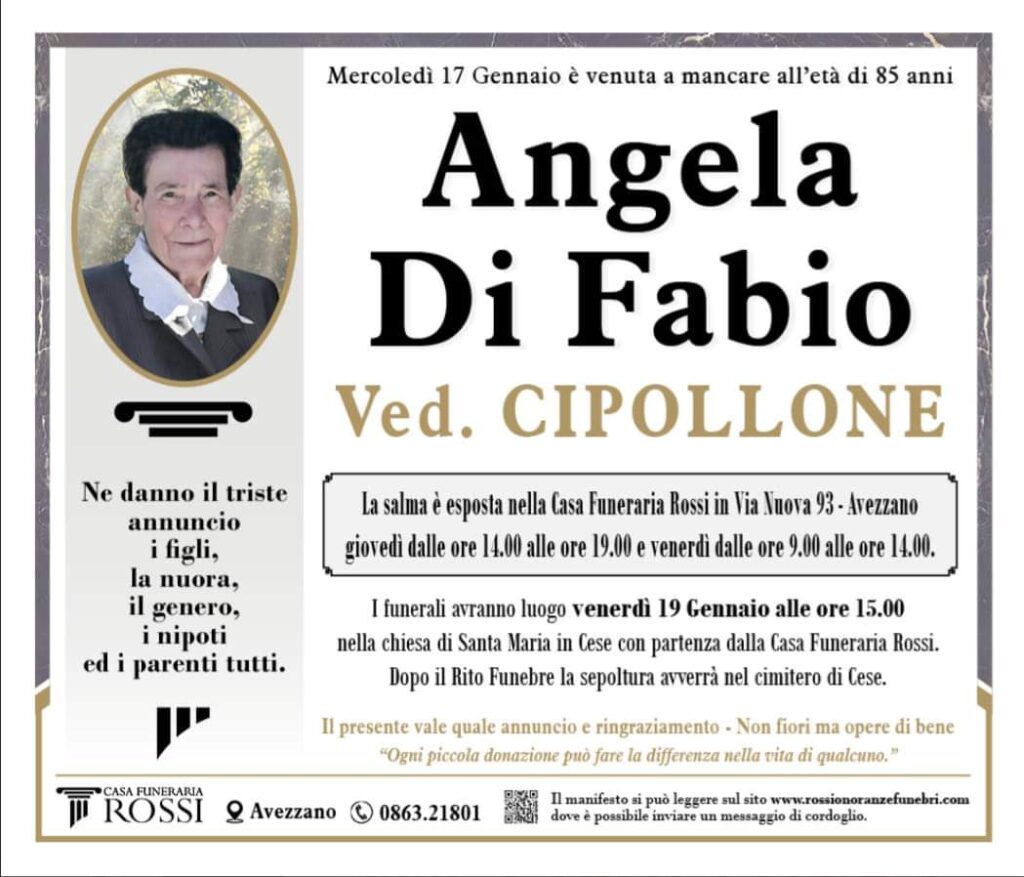 Lanciano: lutto per l’arcivescovo Cipollone, è morta la madre Angela