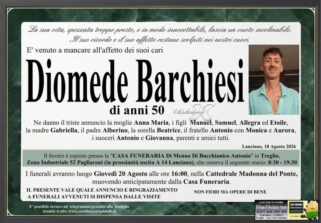 Diomede, giovedì i funerali in cattedrale a Lanciano