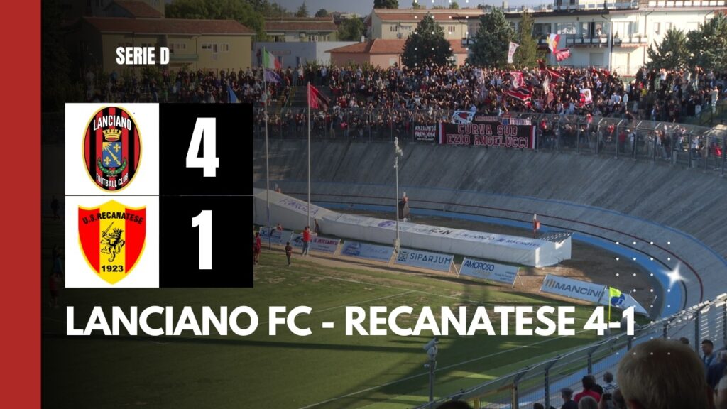 Lanciano-Recanatese 4-1, show rossonero al Biondi: prima vittoria casalinga